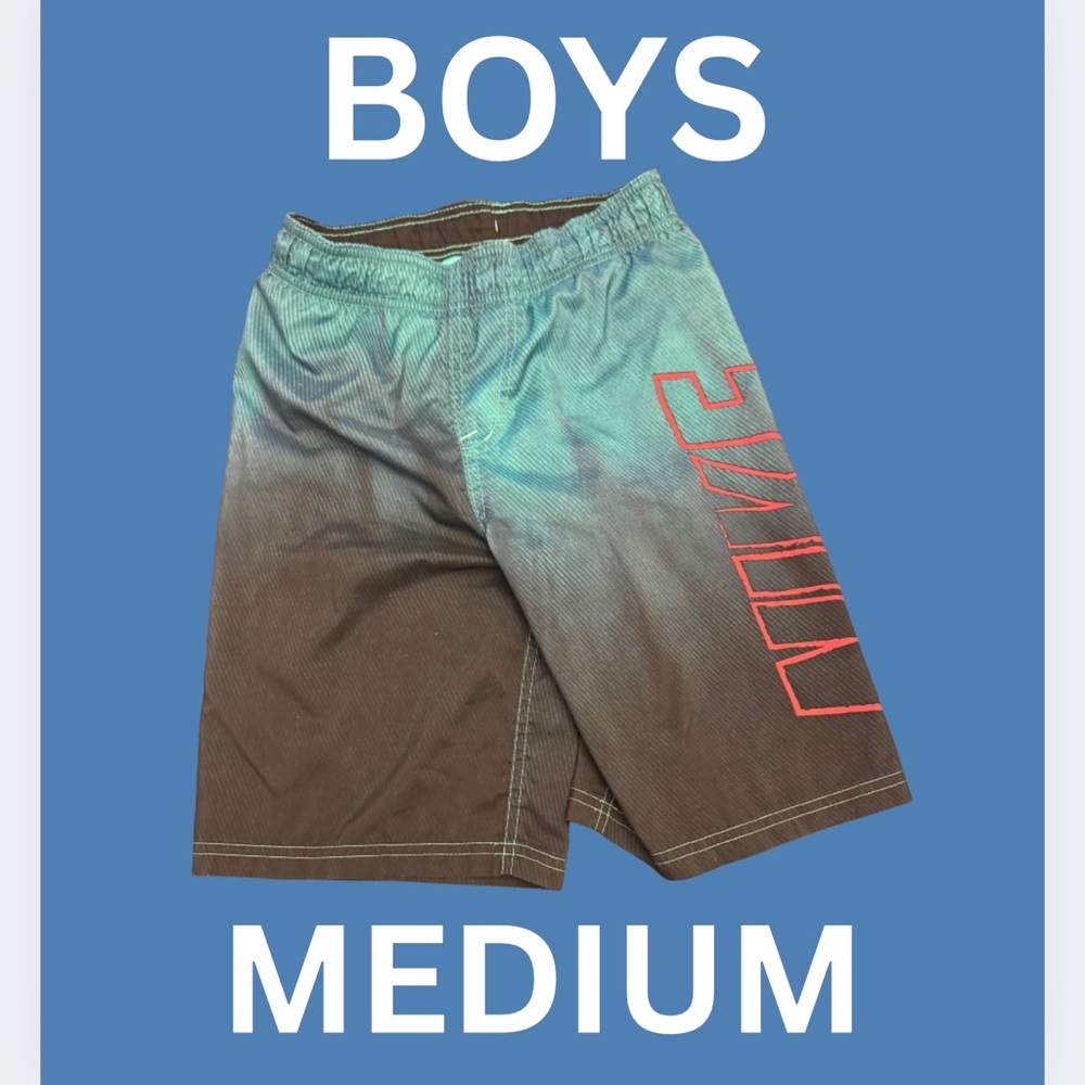 NIKE BOYS TEAL / BLACK TRUNKS - MED (10/12)